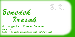 benedek kresak business card