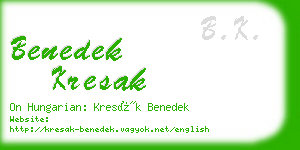 benedek kresak business card